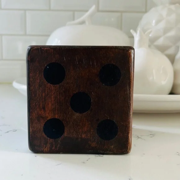 Crate&barrel Rustic Oversized Wooden Dice - Picture 2 of 16